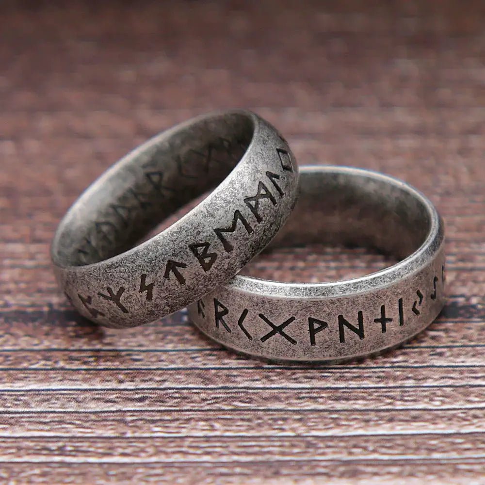 Fashion Retro Viking Rune Ring For Men And Women 316L Stainless Steel Odin Letter Ring Amulet Jewelry Gift Wholesale - Simples Market
