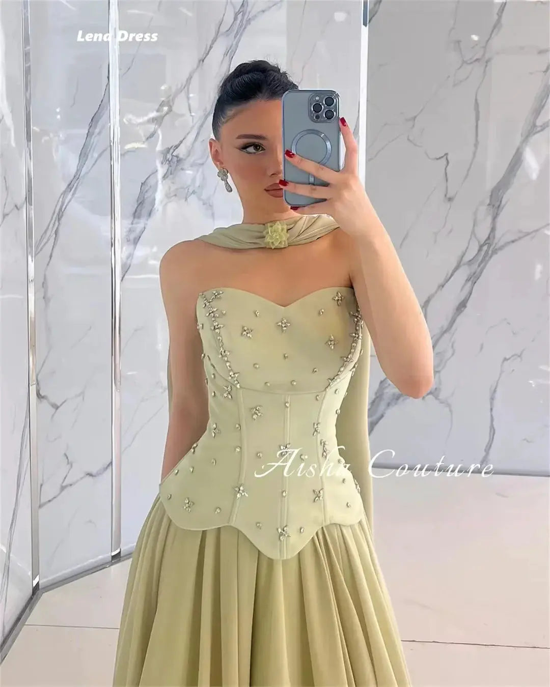 Lena Off Shoulder Prom Dress Satin A Line Ball Gown Custom Made