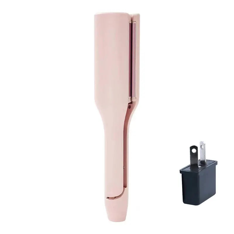 Hair curling iron 32mm deep-wave, pink by Simples Market with 4 adjustable heat settings