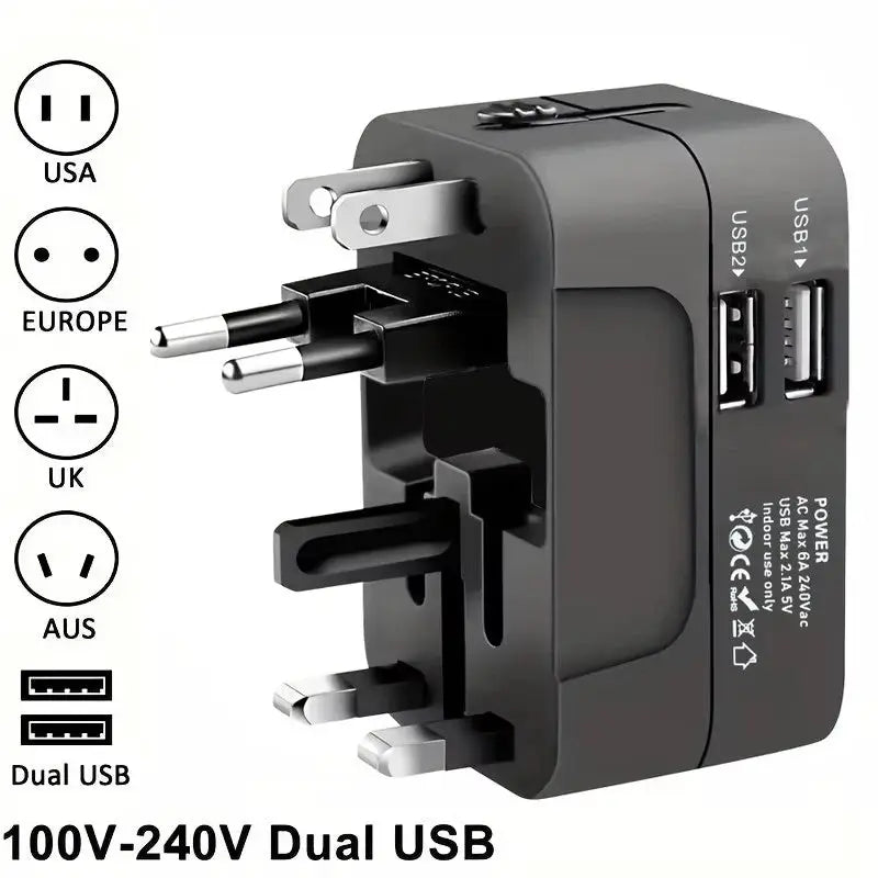 Universal Travel Adapter with Dual USB - Simples Market