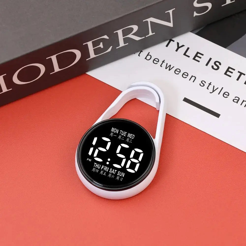 LumaTech LED Electronic Hanging Pocket Watch With Night Light And Clear Digital Time Display