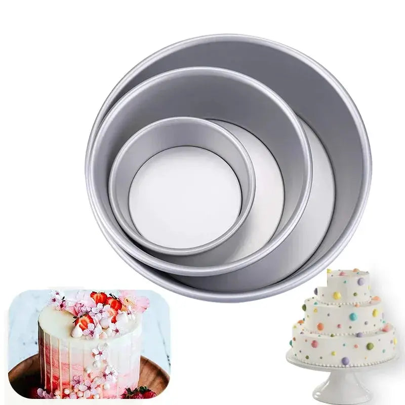 Tiered Round Cake Molds Set 4 6 8 10 12 Inch Removable Bottom Aluminum Alloy Nonstick Pans Kitchen Tools