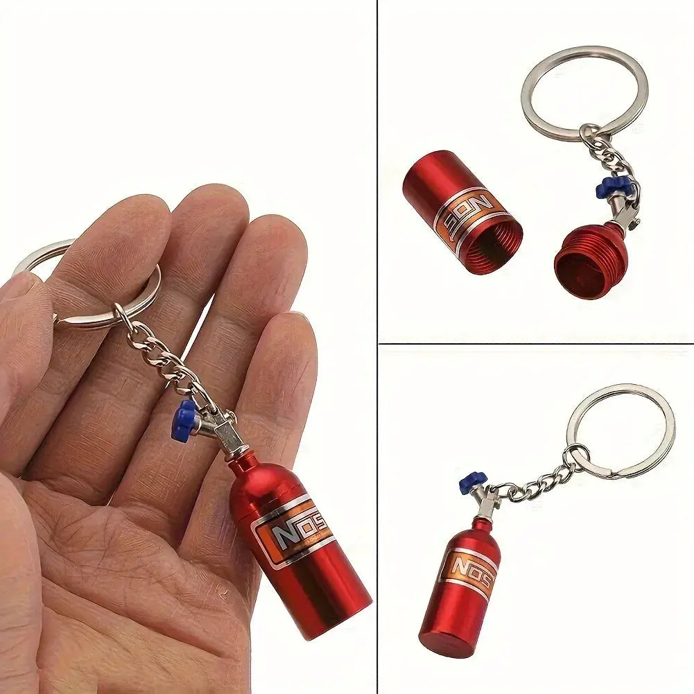 One Tenth Scale RC Car Nitrogen Bottle With Fixed Chain Metal Decorative Part Universal Fit For Climbing Vehicles