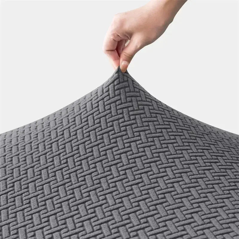 RV dinette cushion covers, 2-pack, gray polar fleece with woven texture