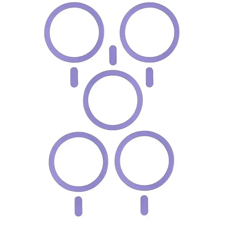 5-pack purple metal plate sticker rings for MagSafe wireless chargers and magnetic car mounts