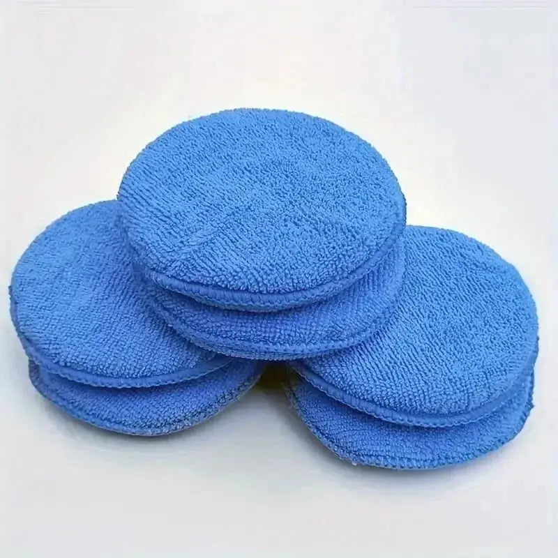 Simples Market blue microfiber car detailing pads, round pocket foam sponges (3 shown)