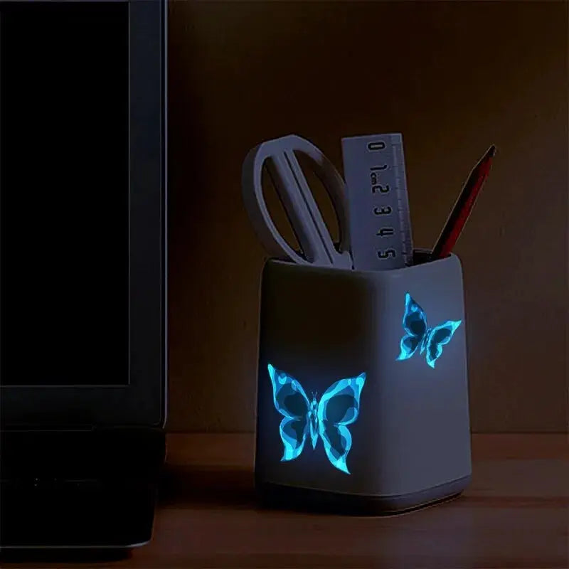 6 Piece Blue Luminous Small Butterfly Switch Stickers Glows In The Dark For Bedroom And Living Room Decor