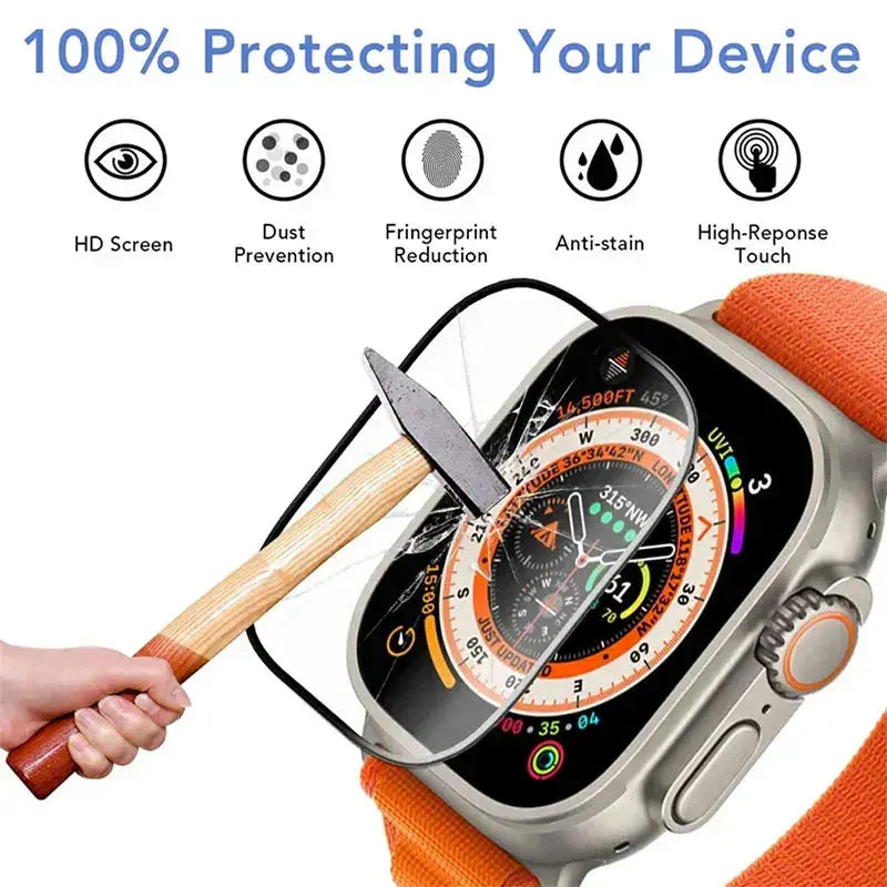 Screen protector film for Apple Watch Series 9–8–7–6/SE Ultra-2, 49/41/45/40/44mm not tempered glass by Simples Market