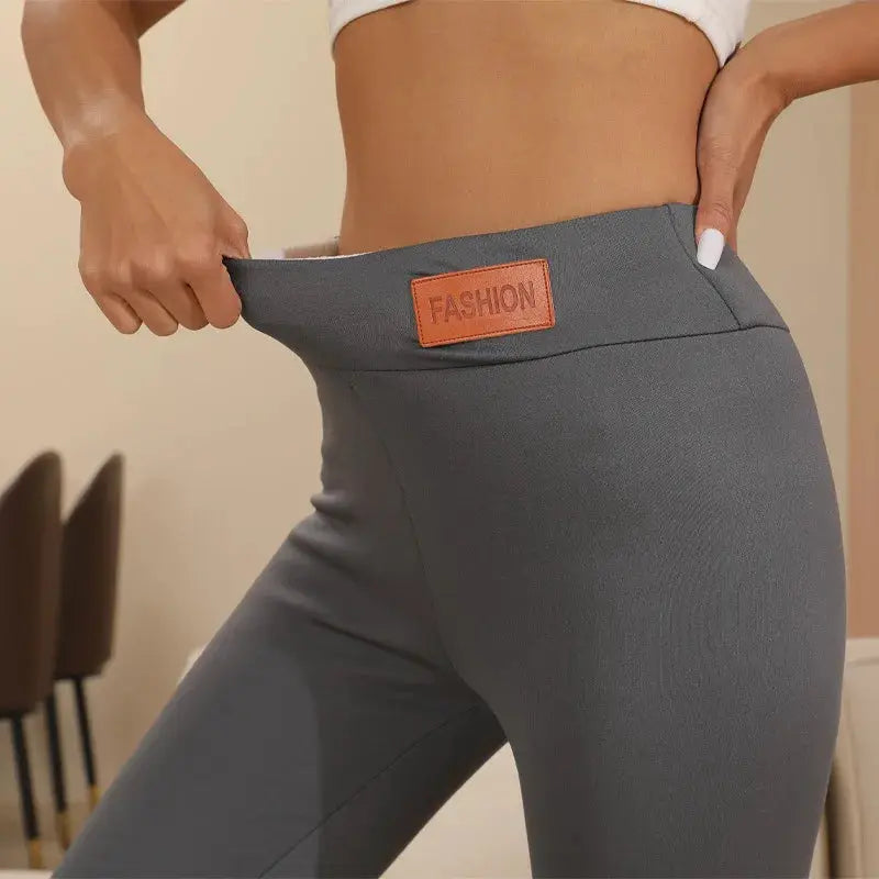 LuxeLamb Lamb Fleece Ankle Length Leggings For Women Seamless High Waist Thermal Warm Winter Tights