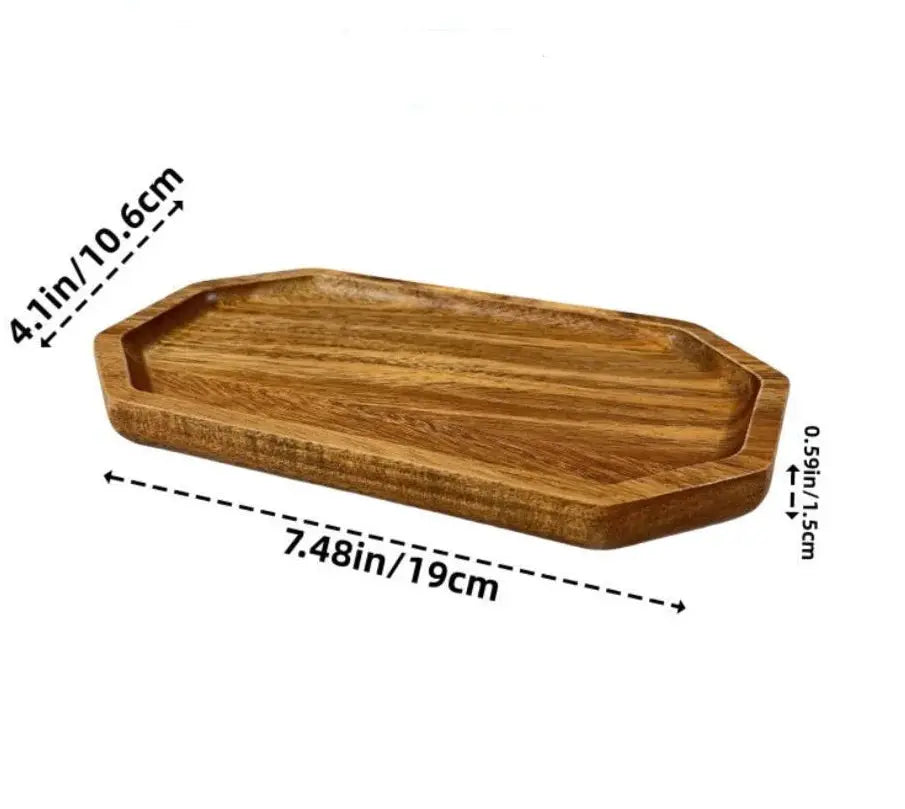 Japanese Solid Wood Fruit Plate Tray Set Multi Size Snack Platter