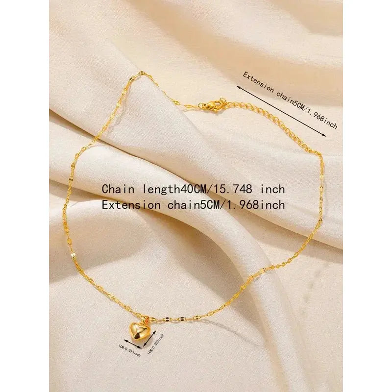 Stainless Steel Gold Beloved Charm Pendant Necklace For Women And Girls Collarbone Chain Holiday Gift