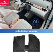 Sambee left-drive floor mats for Leapmotor T03 EV (2024–2026), black TPE 3D foot mats in beige car interior