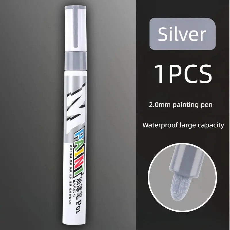 Car Paint Scratch Repair Brush Pen Waterproof Marker For Auto Finishes Minor Scratches Black White Red Silver