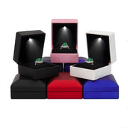 Creative Led Lighting Jewelry Set Ring Pendant Necklace And Bracelet With Light Up Jewelry Box Packaging