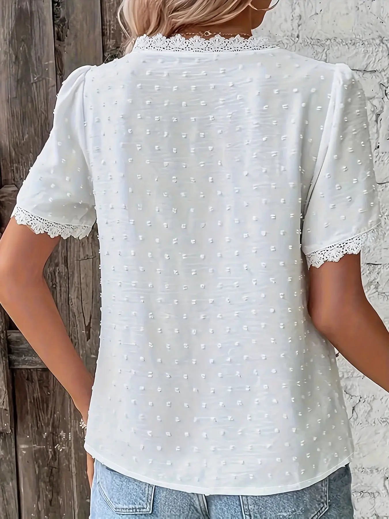 LuxeWear Women Plus Size Loose Fit Shirt Breathable Polyester Tatting Weave For All Day Comfort