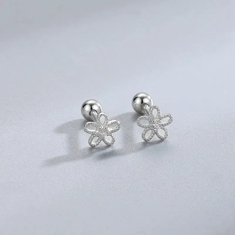 Hypoallergenic Heart Stud Earrings For Women Girls Screw Back Cartilage Helix Piercing Jewelry Gifts