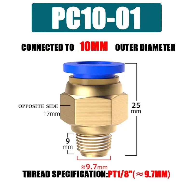 Pneumatic Fitting Air Connector Set PC4 PC6 PC8 PC10 PC12 Quick Connectors For 4 6 8 10 12 Mm Hose Fittings Inch Thread