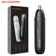 MAXGROOM Rechargeable Nose Hair Trimmer For Men 360 Rotating Dual Blade Eyebrow And Nose Shaver Painless Safe