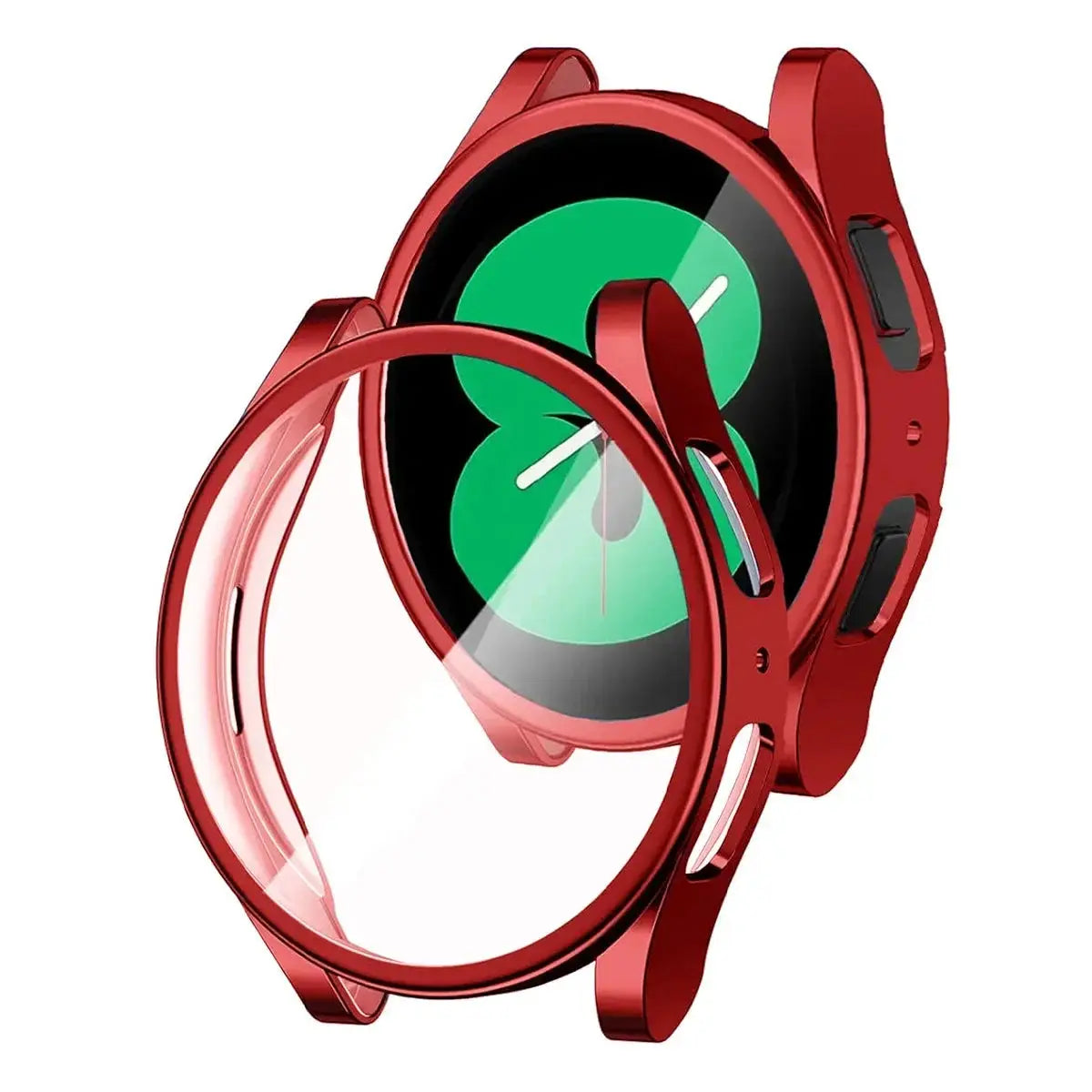 Simples Market red full-cover TPU watch case with bumper and screen protector for Samsung Galaxy Watch 7-6-5-4-FE (40mm/44mm)