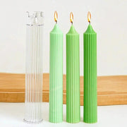 Gear Peaked Cylindrical Candle Mold DIY Pinstripe Rod Acrylic Plastic Mould Kit For Home Decor - Simples Market