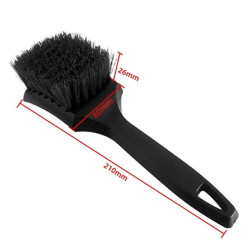 Car tire rim brush by Simples Market with black hard bristles; 210mm length, 60mm head width