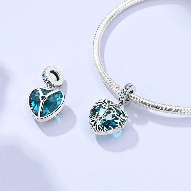 New 925 Sterling Silver Charms Beads Pendants Tree of Life Turtle Gemstone Sunflower for Women Bracelet Jewelry Gift