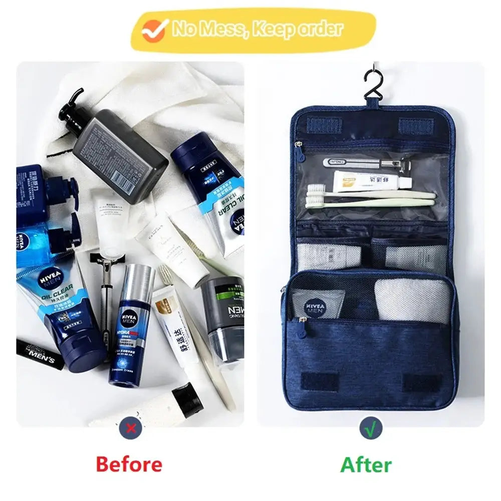 VoyagePro Portable Toiletry Washbag With Hanging Hook Waterproof Large Capacity Cosmetic Organizer For Travel