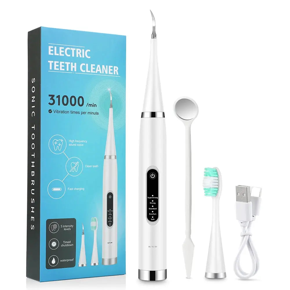 BrightSmile Electric Teeth Cleaner Dental Scaler Waterproof Rechargeable At Home Professional Grade Tartar Removal