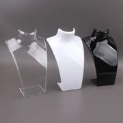 Acrylic Portrait Model Jewelry Display Stand For Necklaces Pendants And Earrings Exhibition Shelf Holder