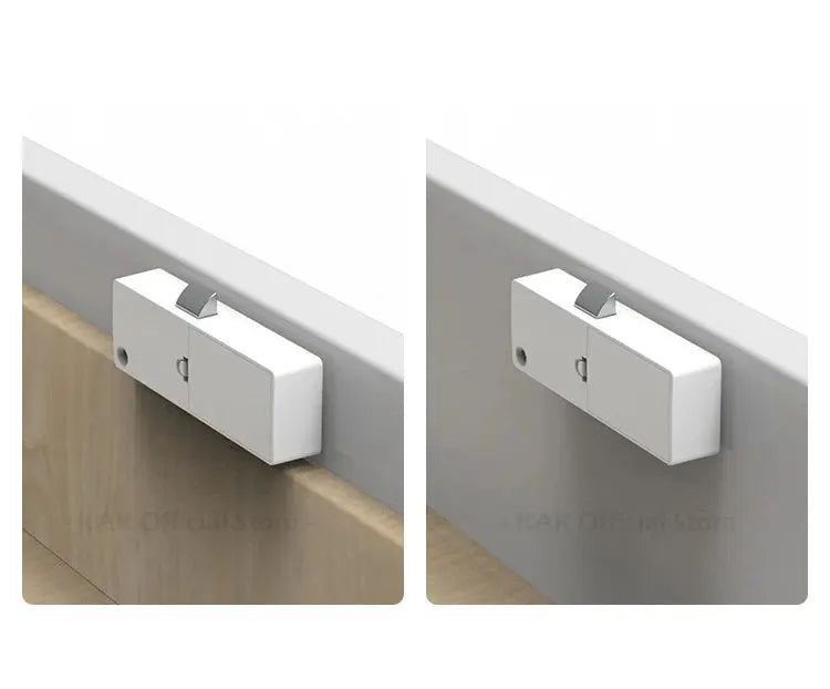 KAK biometric fingerprint lock, white, 2-pack, 30x30mm keyless drawer lock.