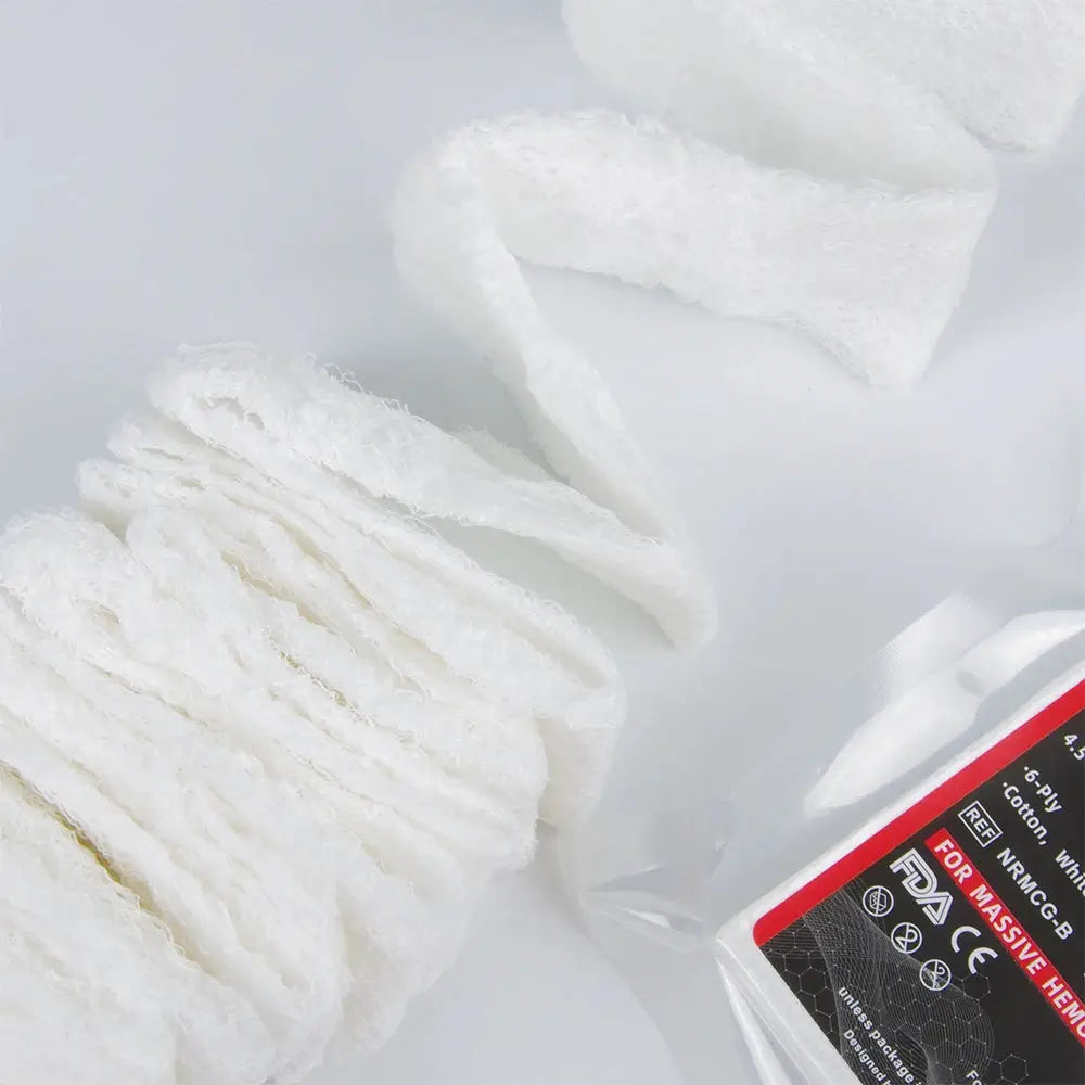 Simples Market first aid compressed sterile gauze rolls, white vacuum-packed Z-fold dressings (several)