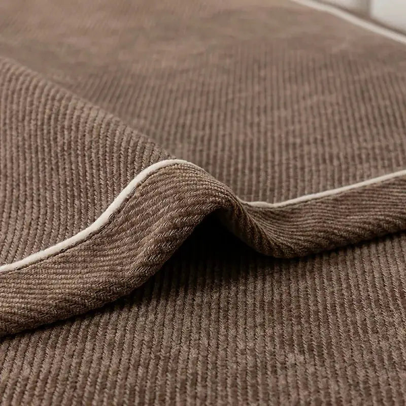 Heavy Non-Slip Sofa Protector Classic by Simples Market, brown chenille with decorative stitching.