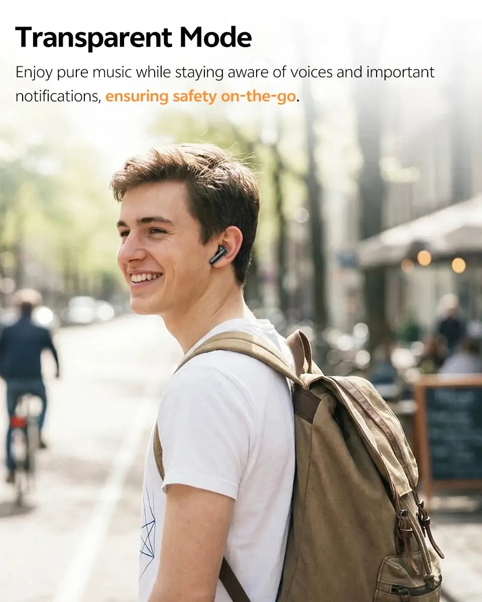 QCY T13 Pro HT23 wireless earbuds, black in-ear design