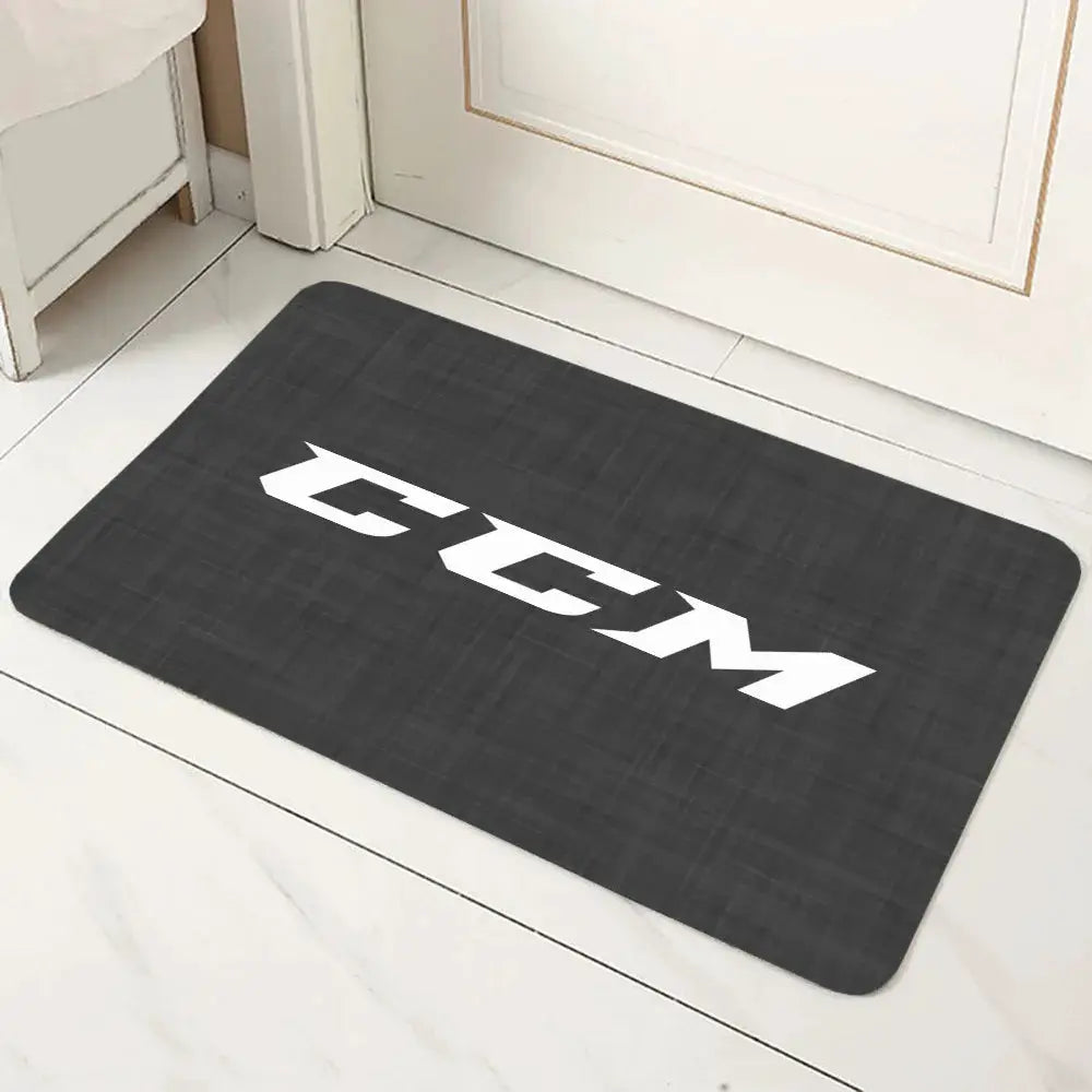 CCM Retro Ice Hockey Logo Non Slip Microfiber Doormat All Season Durable Washable Floor Mat For Entrance Bath Kitchen