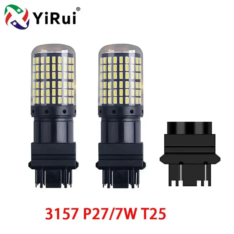 YiRui 2 Pack 12V To 48V LED Bulbs 144 SMD For Reverse Turn Signal Brake Lights BA15S BAY15D P21W 1157 W21W