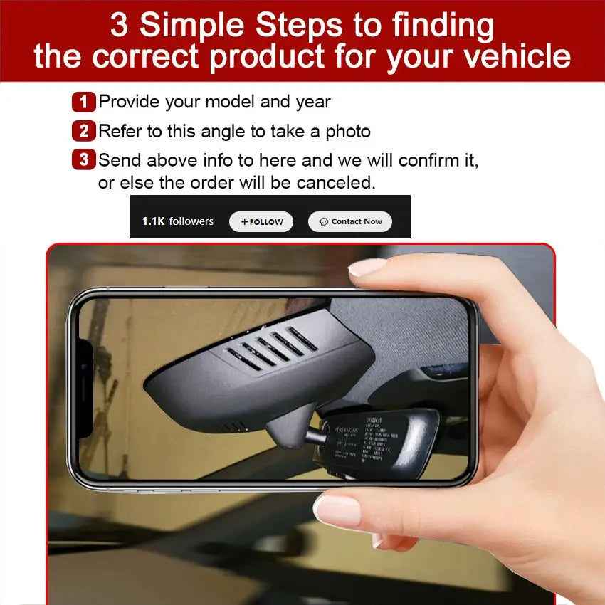 Dash cam black 4K WiFi for Volvo/Polestar vehicles by Simples Market