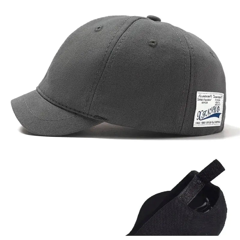 Big Head Hat Back Closed 5cm Short Brim Baseball Cap For Men Mesh Fitted Stretchy Full Closed Caps 56-60cm 61-65cm