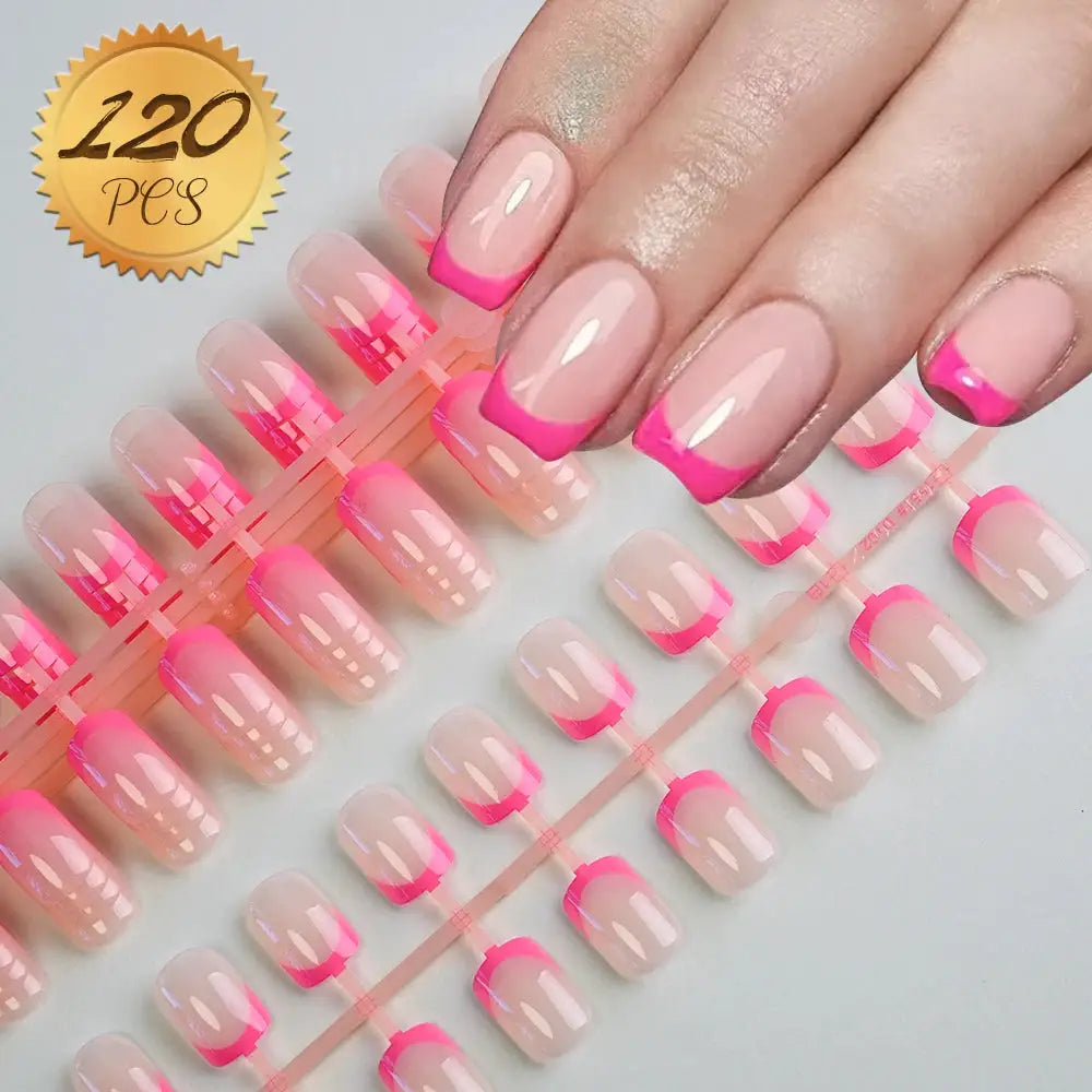 Nailuxe Light Pink Press On Nails Short To Medium Square Full Cover Tips 100 Piece Set For Hands And Feet