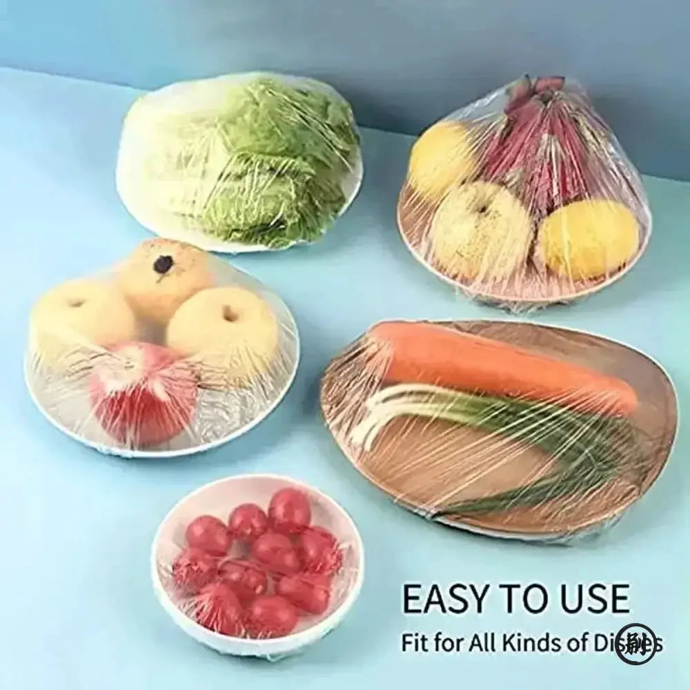 200 Piece Kit Reusable Stretch Lids For Food Preservation And Disposable Shower Caps For Kitchen Storage