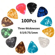 Miwayer 100 Piece Mixed Color Guitar Picks Pack Celluloid Assorted Thicknesses 0.46mm 0.71mm 0.96mm