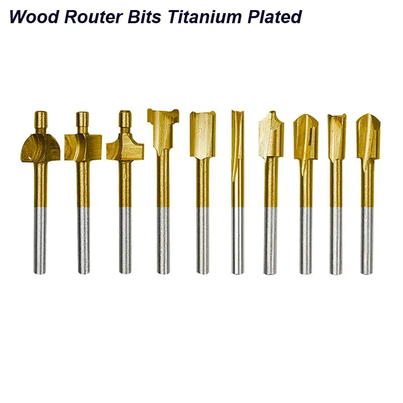 HSS Milling Cutter Bits Set With AlTiN Coating For Dremel Rotary Tools Woodworking Carving Engraving