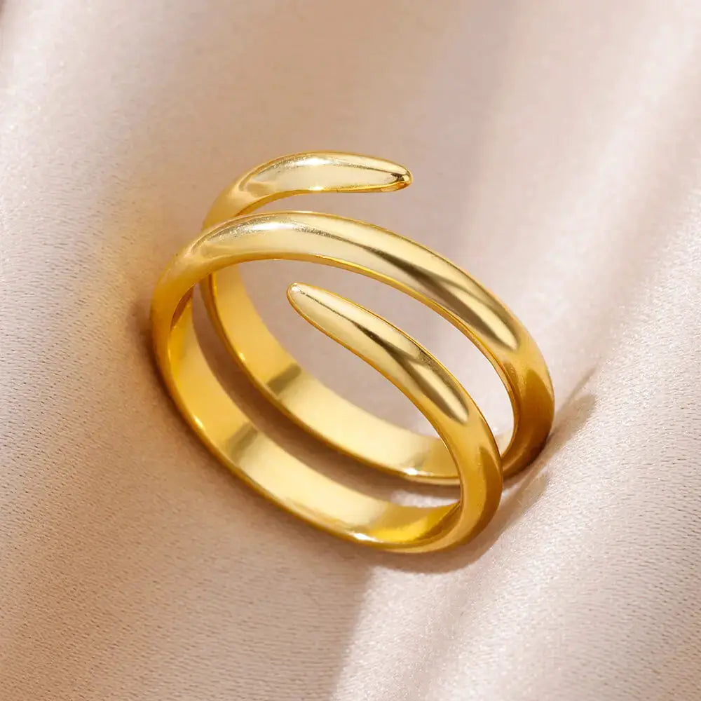 316L Stainless Steel Shell Rings For Women Adjustable Gold Color Little Star Open Rings Jewelry For Weddings Trendy
