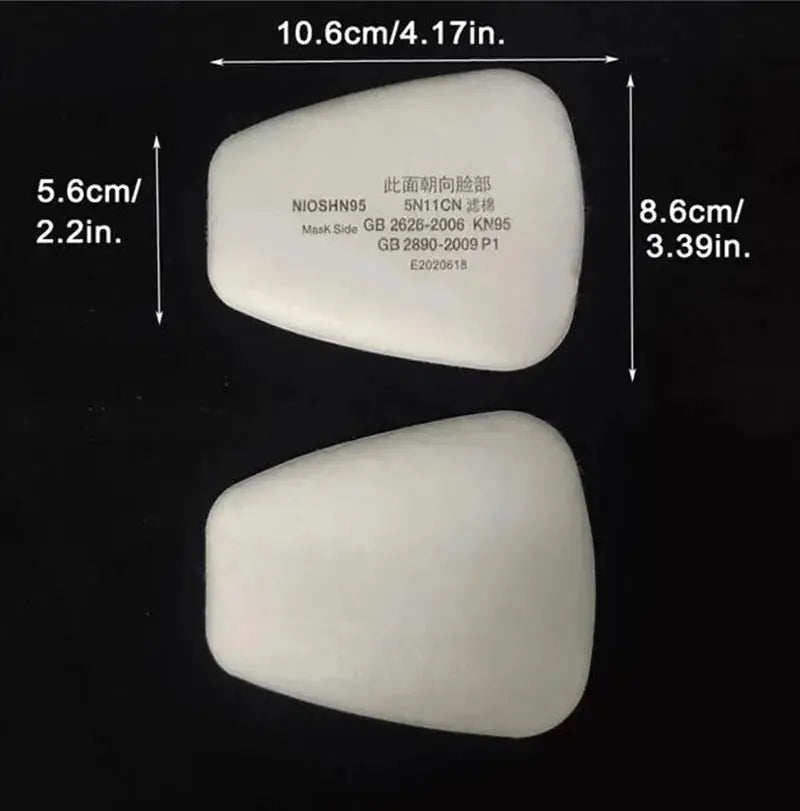 5N11 Dust Cotton Filter Paper For 3M 6001 6200 7502 6800 Respirators With 501 Filter Holder Replacement