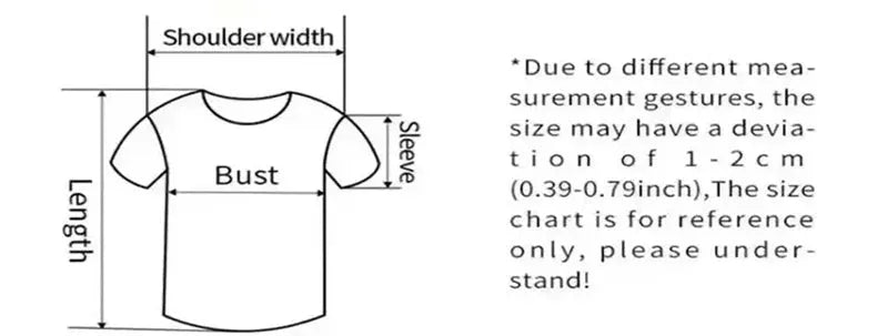 Size diagram for men's short-sleeve polo shirt showing shoulder width, bust, sleeve, and length; 1–2 cm variation.