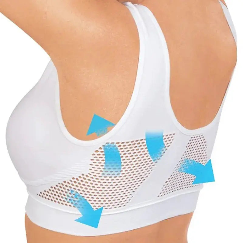 PulseWear Womens Breathable Sports Vest Bra with Sweat Absorbent Pad for Track and Field Gym Running Light Comfort