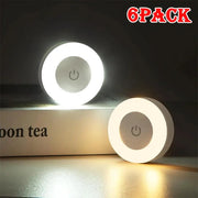 6-pack LED night lights with touch sensor, 3-color dimmable, USB rechargeable, Simples Market