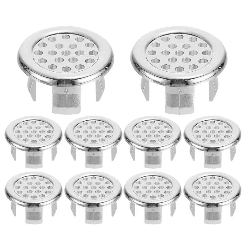 HomeX Round Sink Hole Overflow Cover Durable Plastic Silver Plated Drain Cap For Kitchen And Bathroom