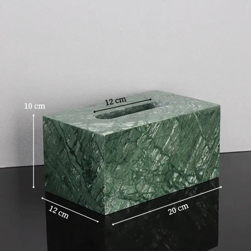 Green Indian marble bathroom tissue box holder by Simples Market