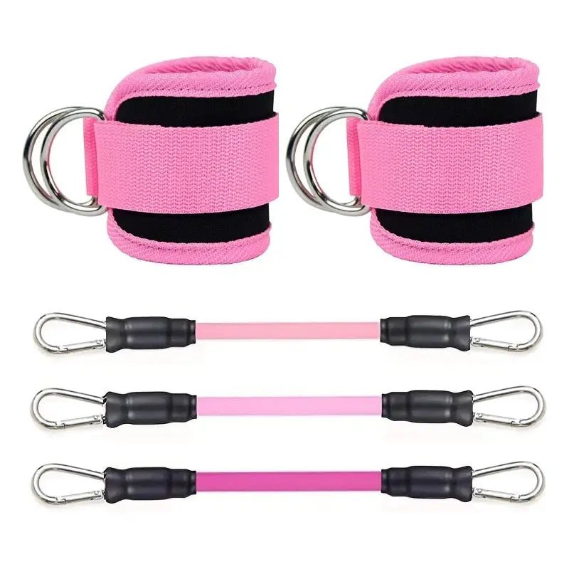 FlexFit Ankle Strap Resistance Bands Set For Hip Strength And Glute Toning At Gym And Home Workouts