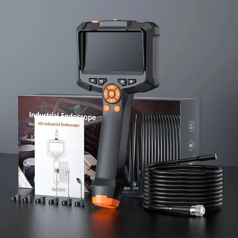 Industrial Endoscope Camera 4.3 Inch Dual Lens HD 1080P Car Inspection Borescope IP67 Waterproof Sewer Camera With LED
